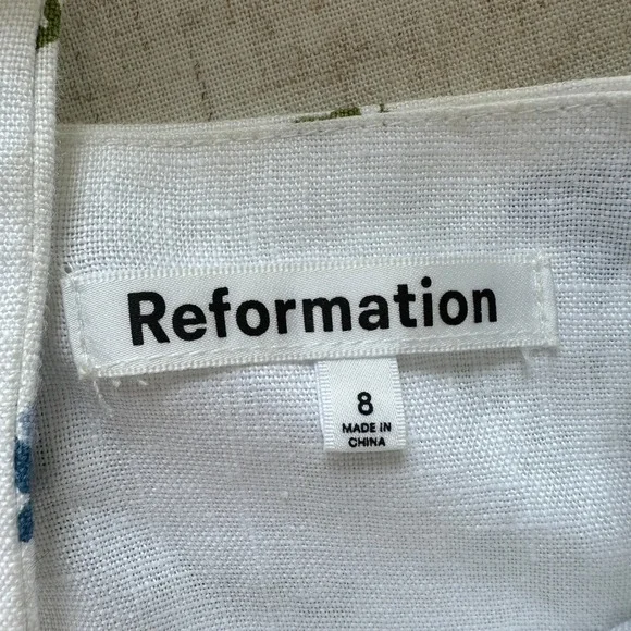 Reformation Tagliatelle Linen Midi Riviera Floral 8 - Picture 5 of 9